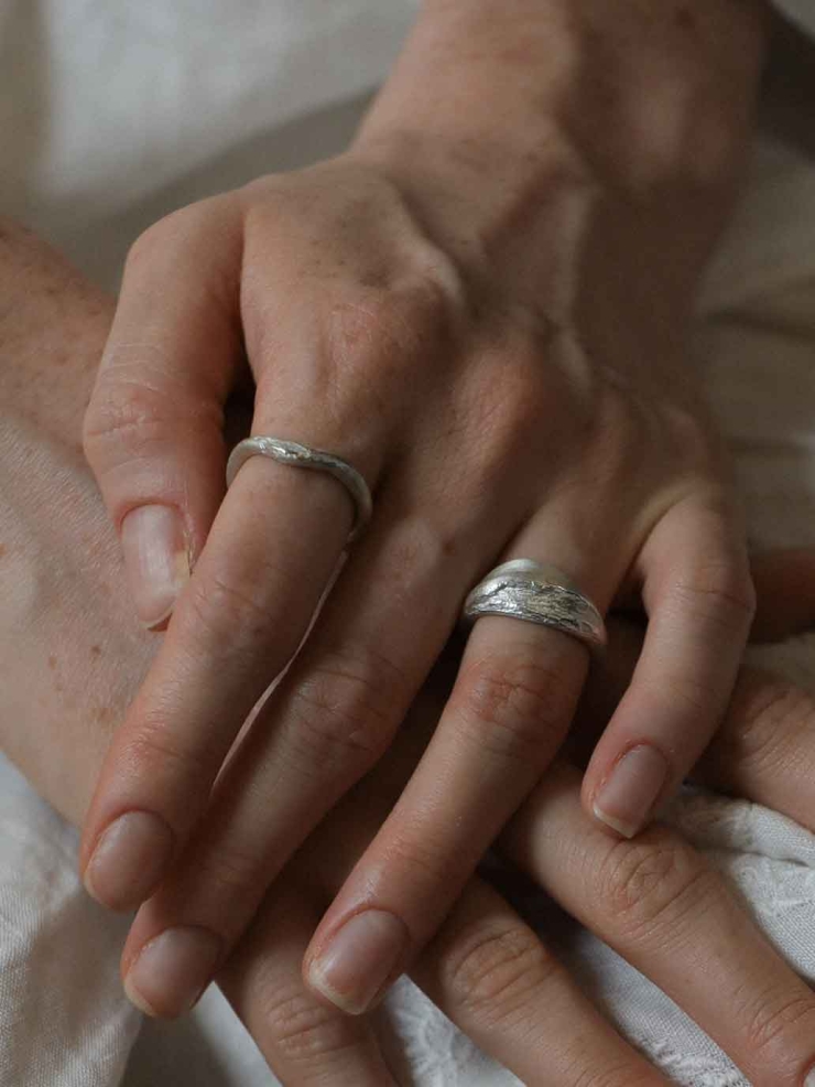 Silver Cloud Mist Dome Ring