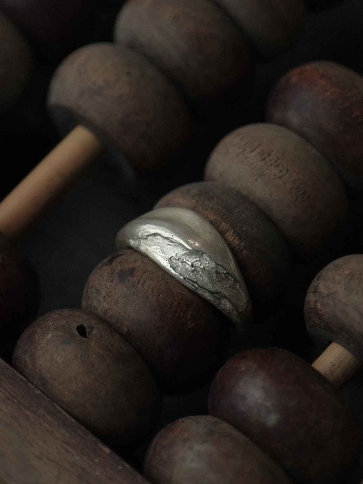 Silver Cloud Mist Dome Ring