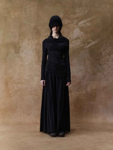 Wool Box-Pleat Low-Rise Wide-Leg Trousers