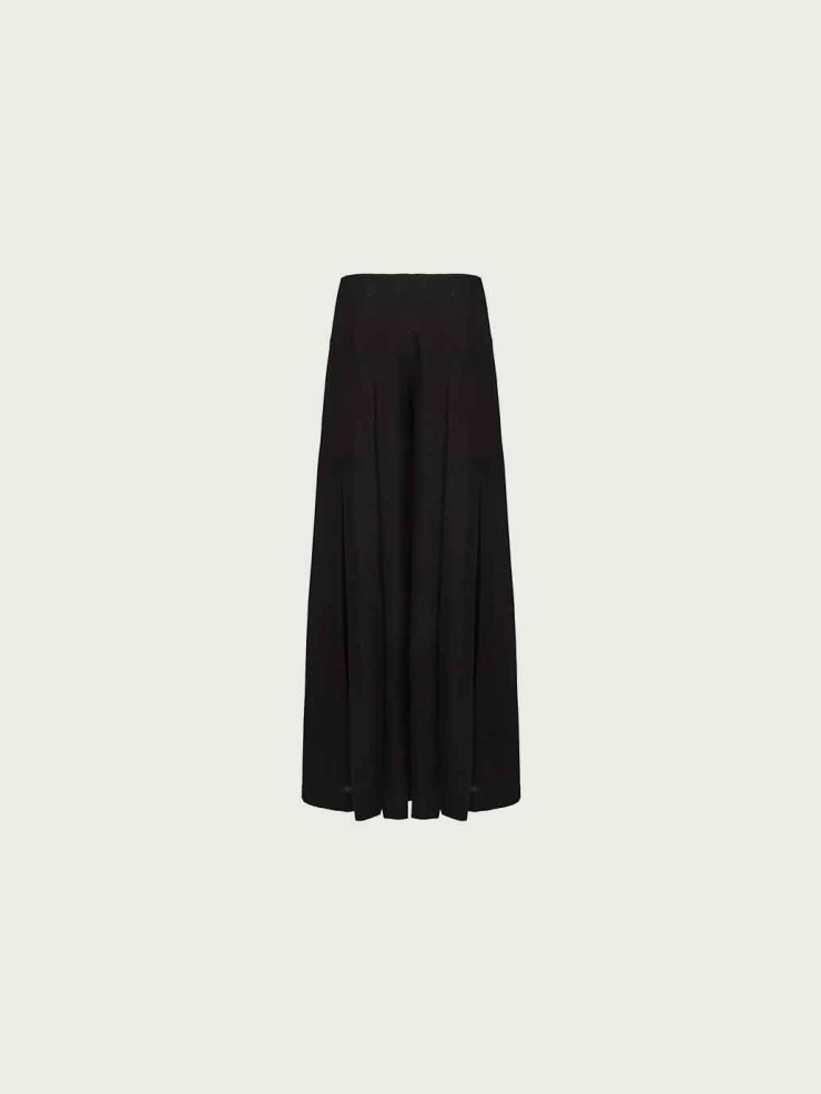 Wool Box-Pleat Low-Rise Wide-Leg Trousers