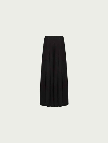 Wool Box-Pleat Low-Rise Wide-Leg Trousers