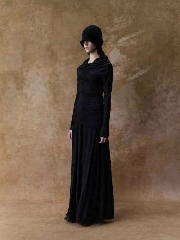 Wool Box-Pleat Low-Rise Wide-Leg Trousers