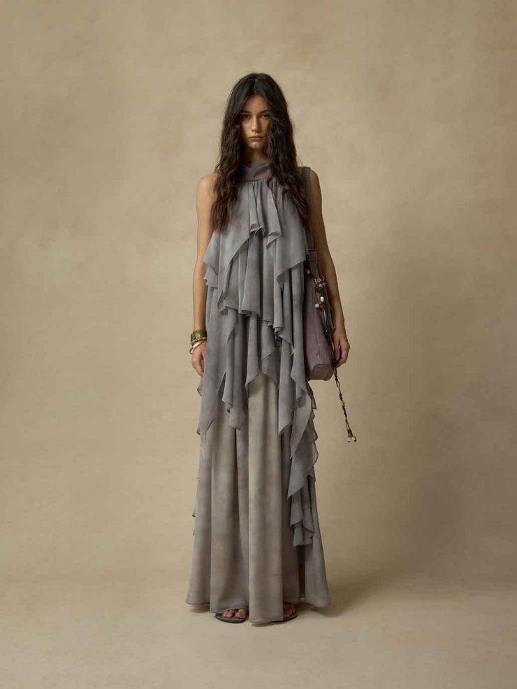 Halter Floating-Panel Layered Camisole Top