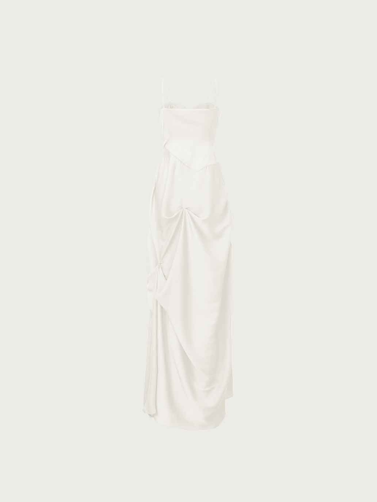 Pleated Asymmetric Camisole Dress
