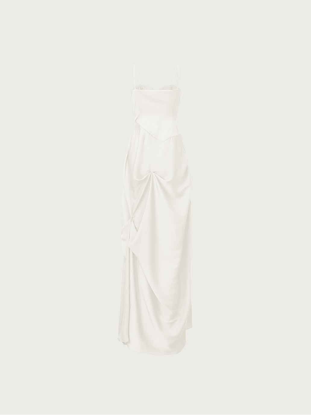 Pleated Asymmetric Camisole Dress