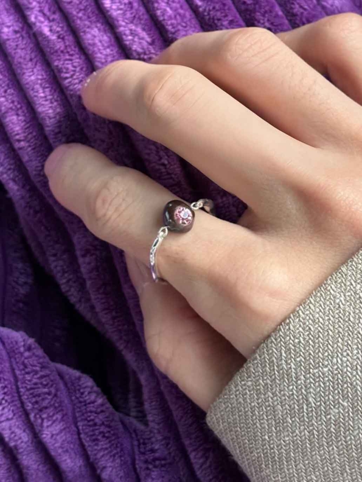 Gem-Inlaid Flowing Dewdrop Pearl Ring