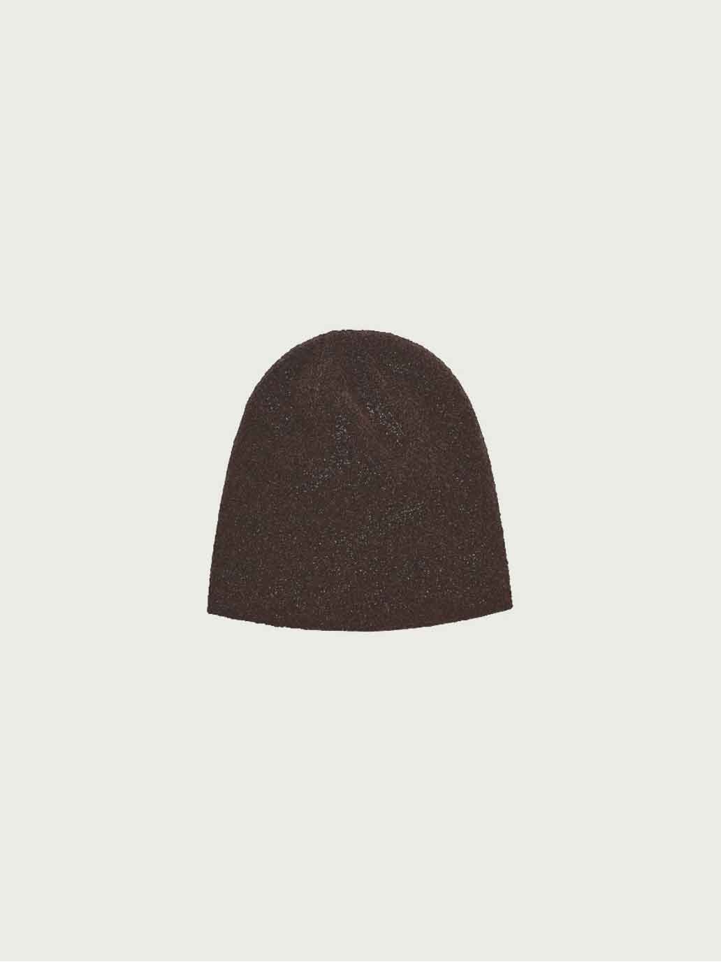 Floral Brown Paneled Knit Beanie