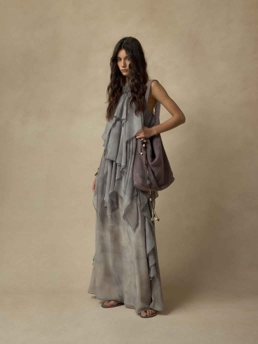 Tie-Dye Printed Elastic-Waist Skirt