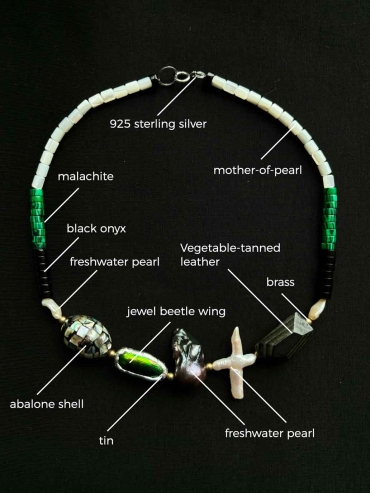 Vintage-Style Faceted Leather Fine Multigem Necklace