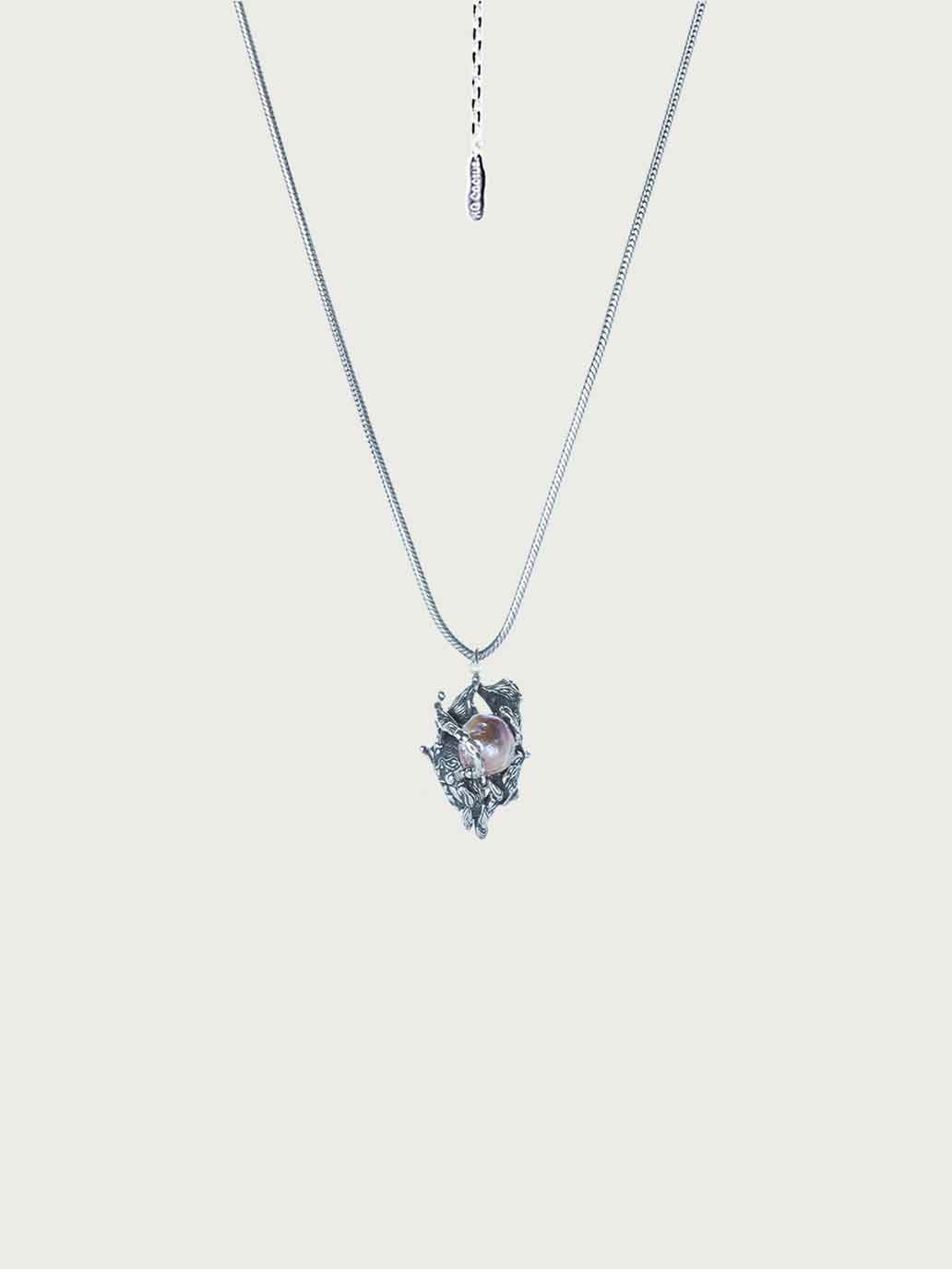 The Fluent Arc Black Obsidian Flow Necklace