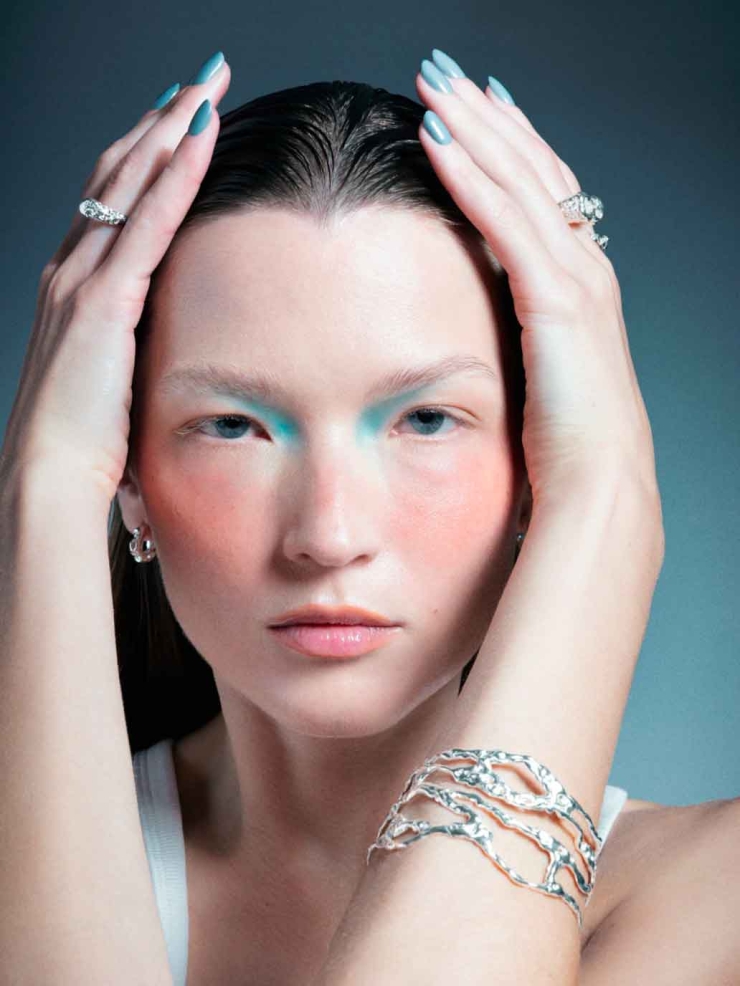 Silver Hoops with holes