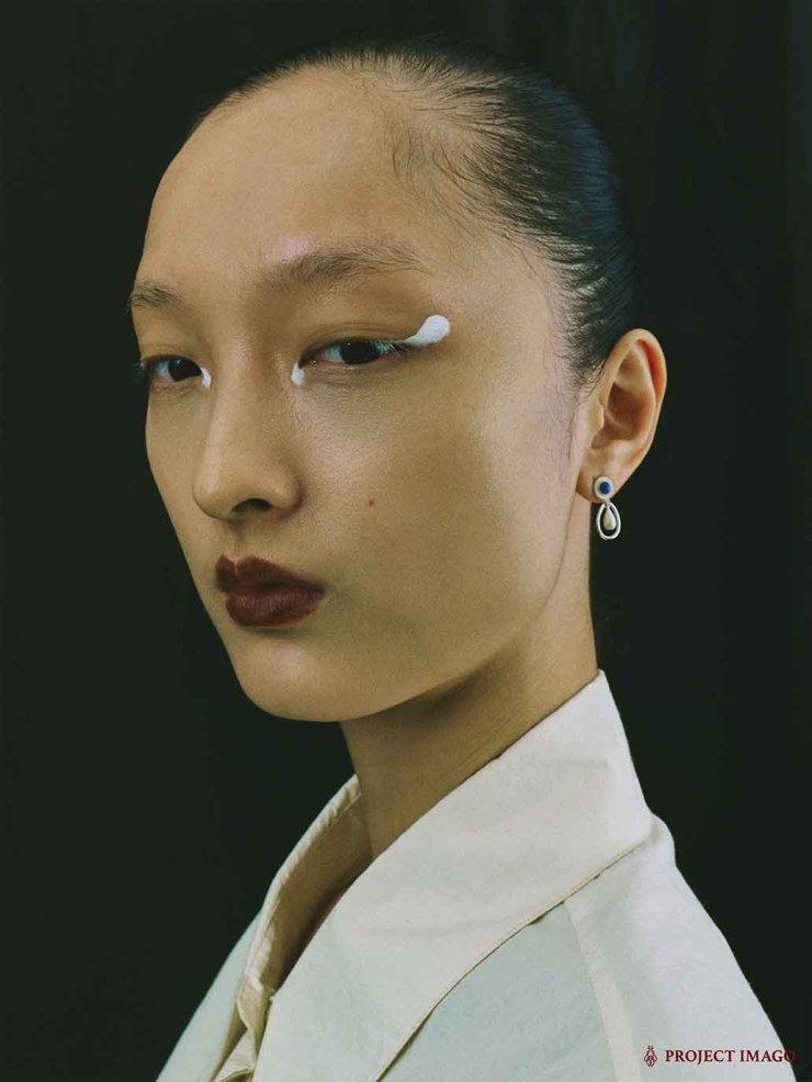 White Lapis Halo Earrings