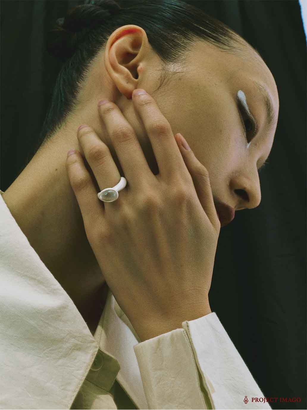 White Quartz Egg Ring