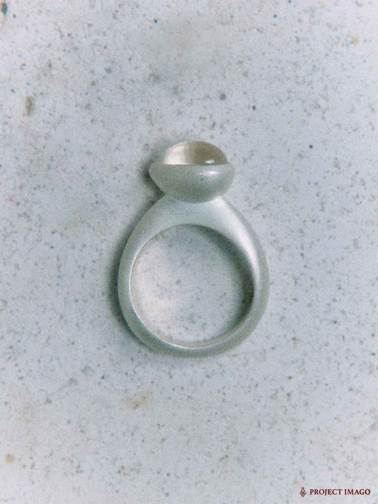 White Quartz Egg Ring