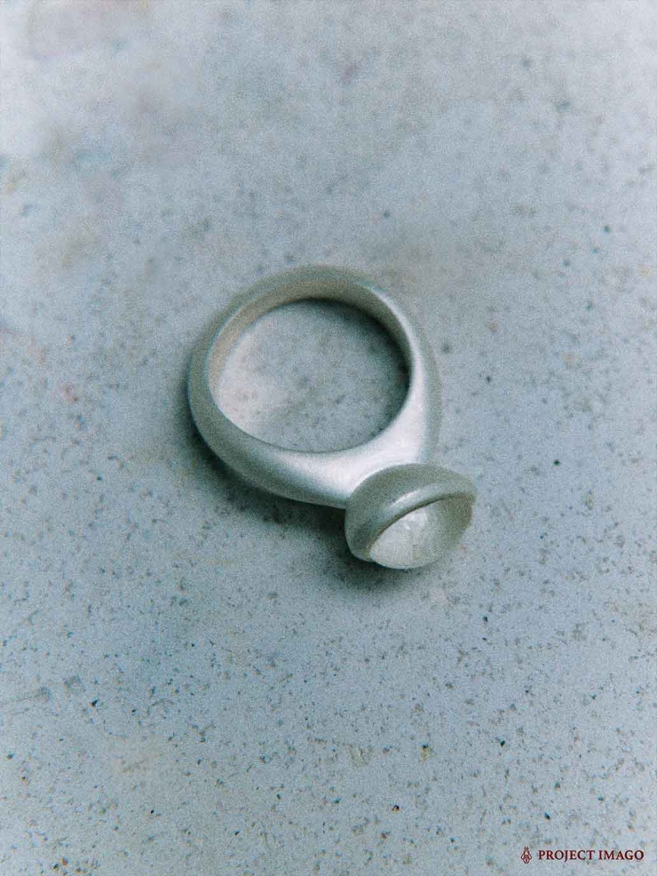 White Quartz Egg Ring