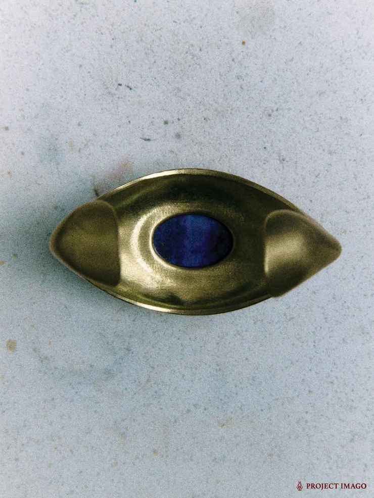 Gold Lapis Oculus Bangle