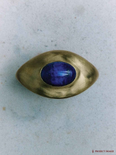 Gold Lapis Oculus Bangle
