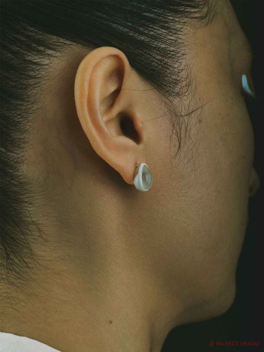 White Quartz Egg Earrings