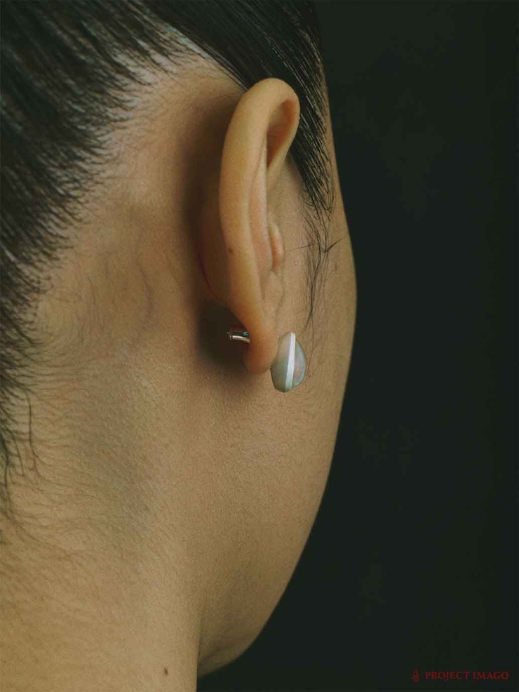 White Quartz Egg Earrings