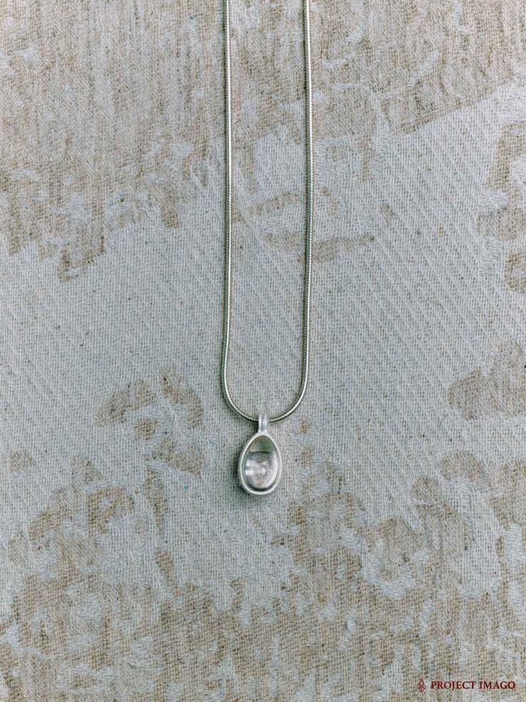 White Quartz Egg Necklace