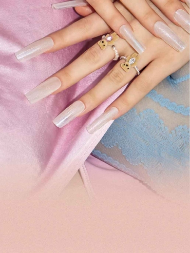 White Plush Mini Bear Ring