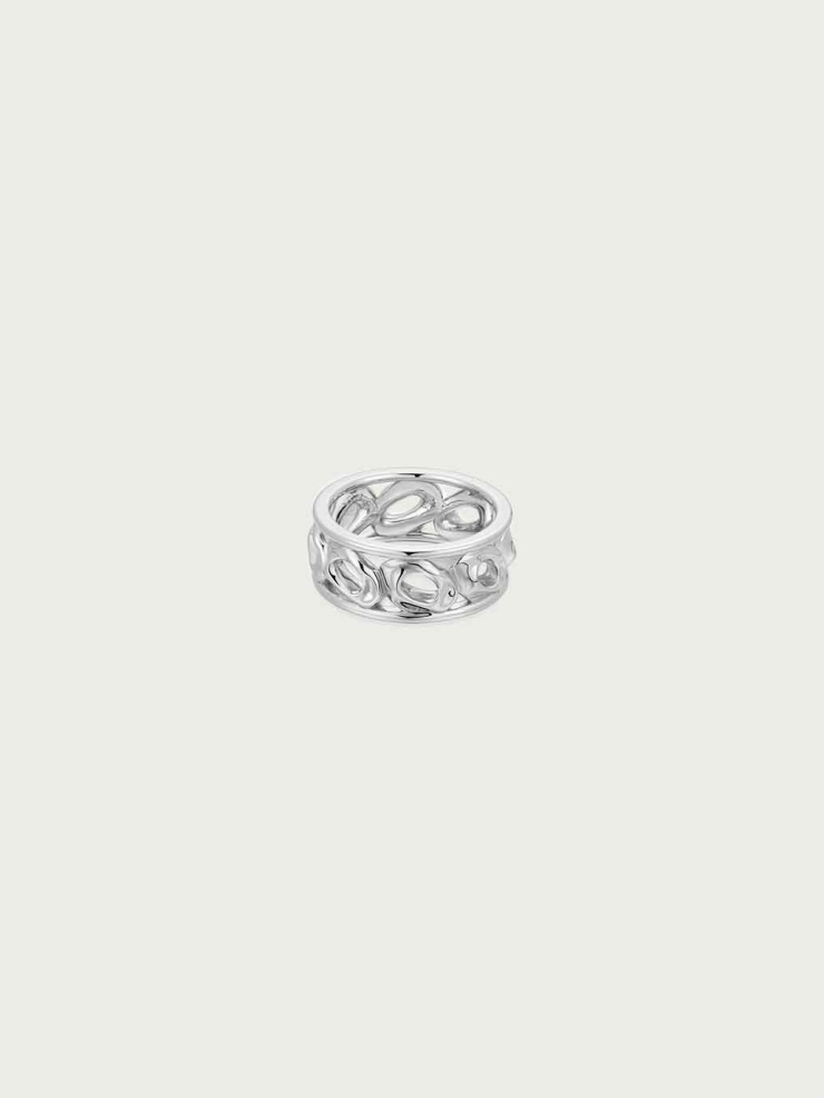 Silver Wind Cavern Layered Ring