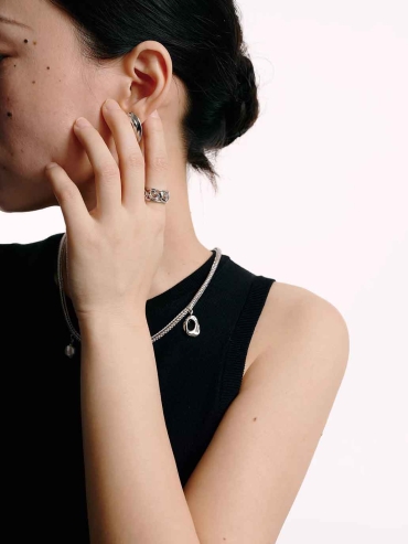 Silver Wind Cavern Layered Ring