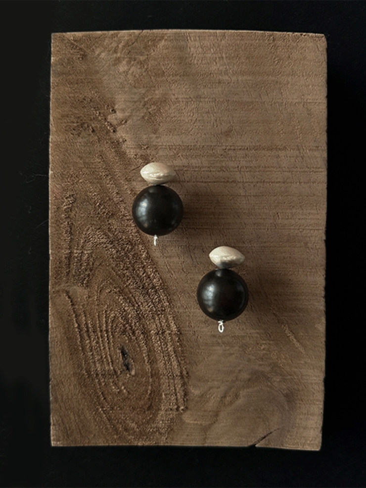 Seed and orb earrings