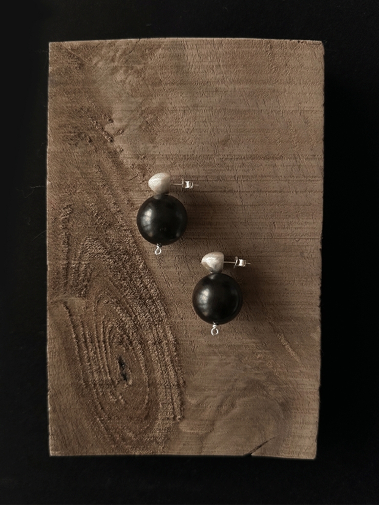 Seed and orb earrings