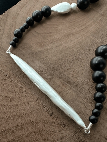 Ebony beading collar with sprout and seeds