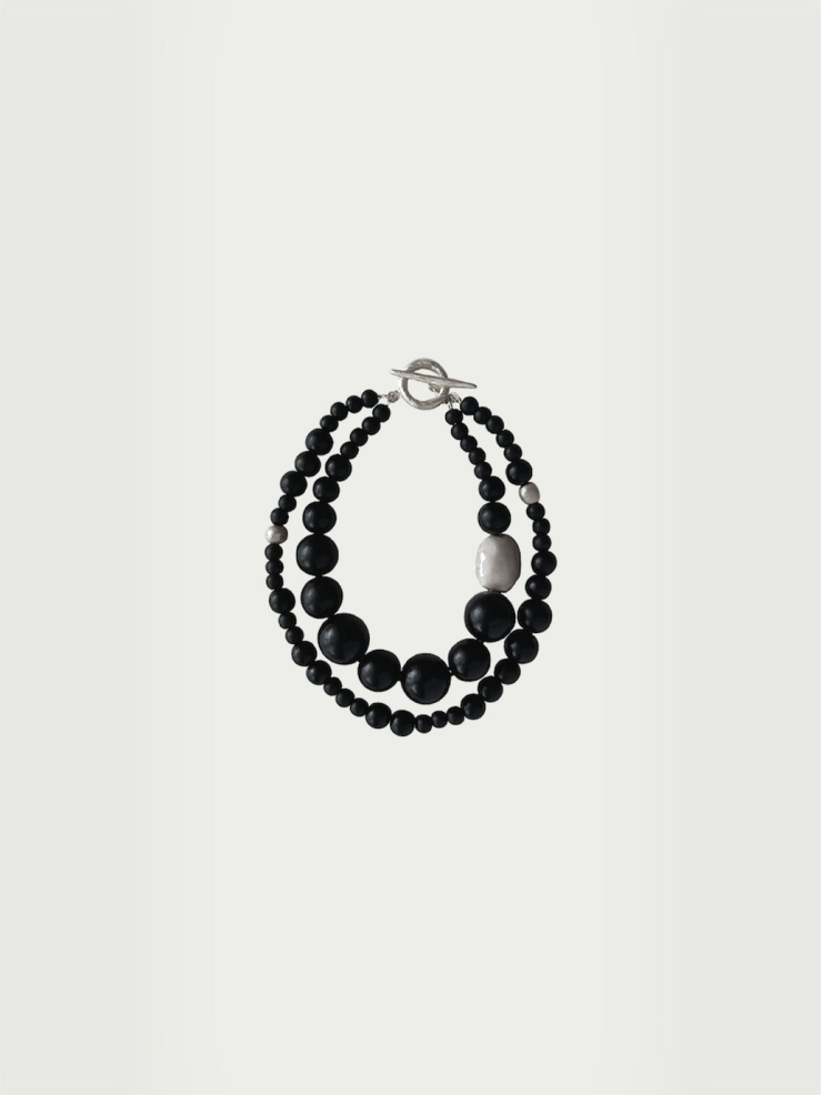 Ebony double beading bracelet