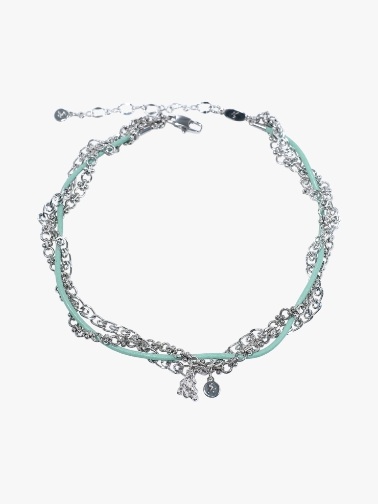 ATELIERSÓ Jelly Collection Leather Rope Braided Wings Necklace
