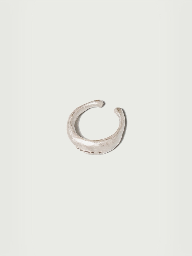 Round Not Round - Wide White Citrine Silver Ring