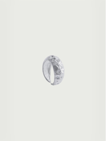 Moon collection white silver ring