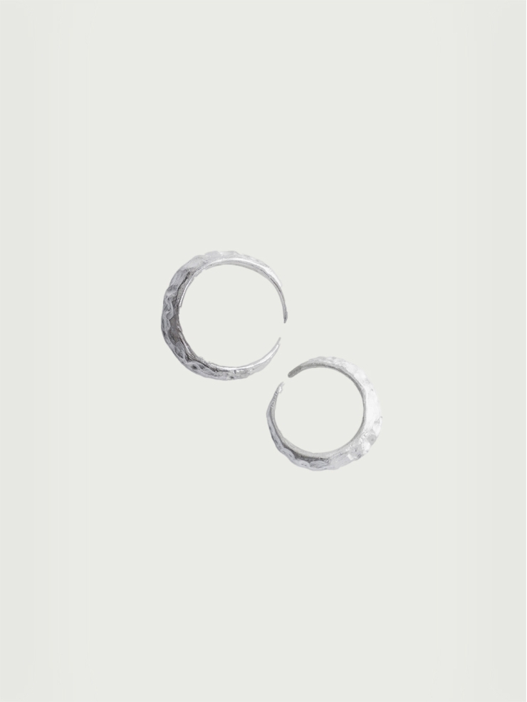 Moon collection white silver ring
