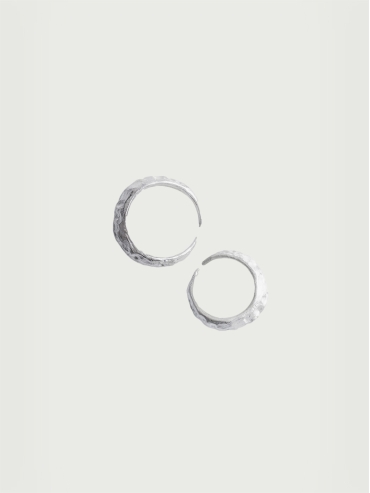 Moon collection white silver ring
