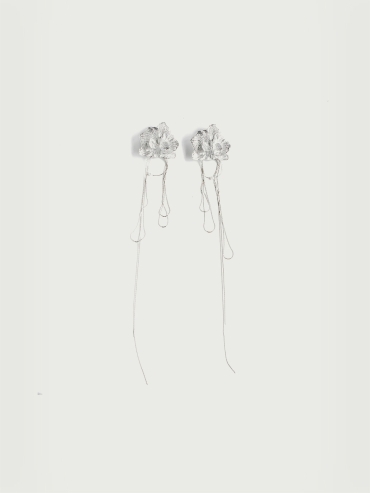 Silver phalaenopsis earrings