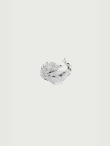 Silver leaf ring