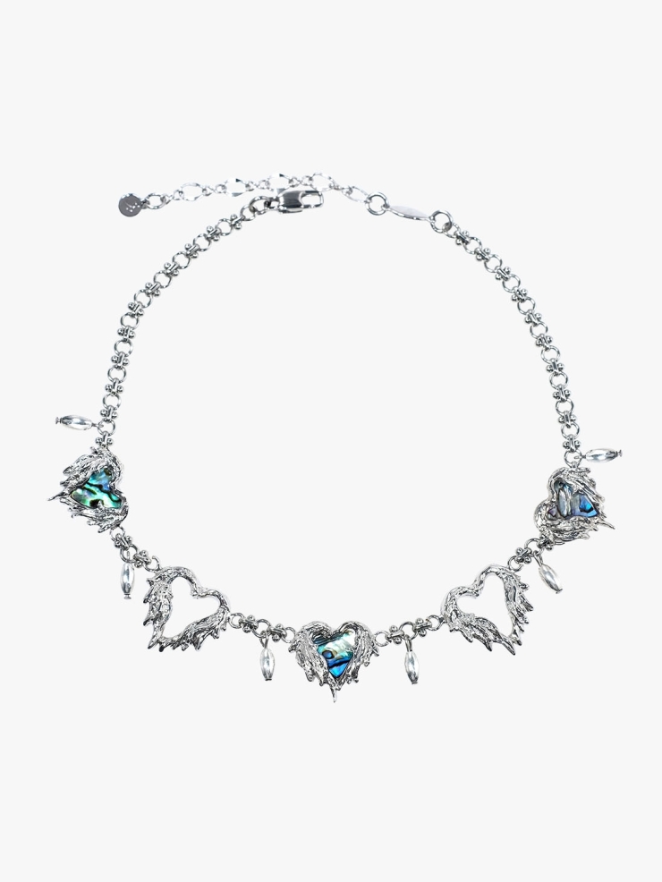 ATELIERSÓ Angel Collection Melted Heart Stitching Necklace
