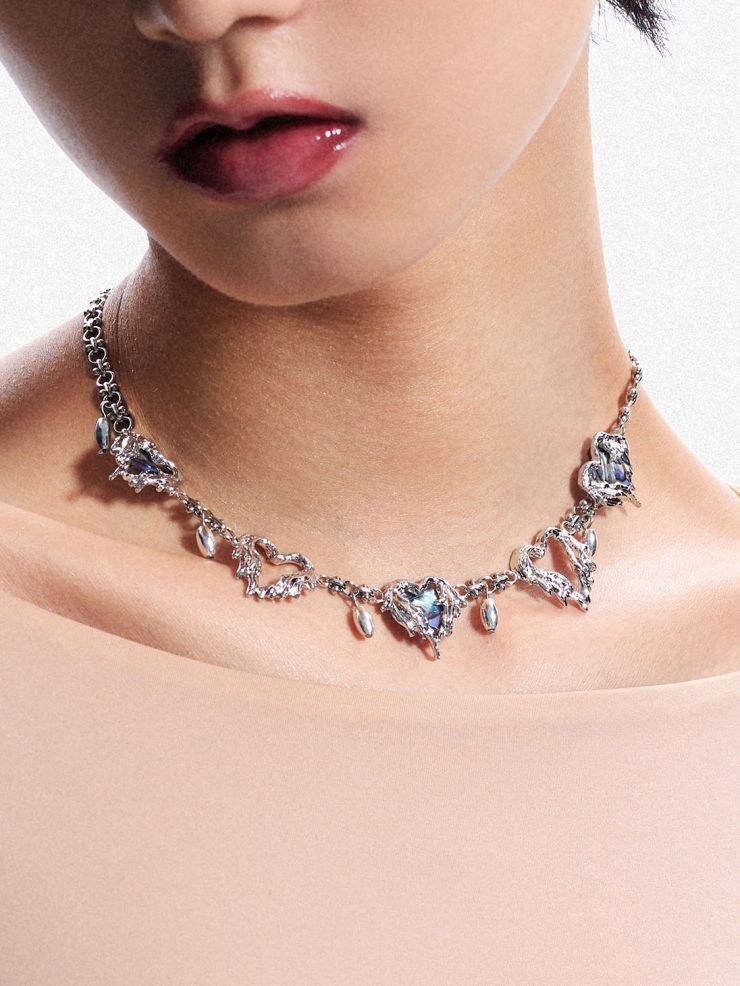ATELIERSÓ Angel Collection Melted Heart Stitching Necklace
