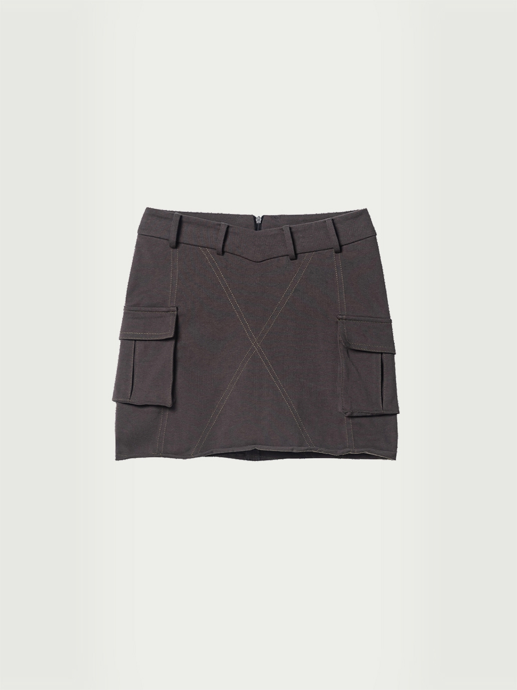 Gray mini cargo skirt