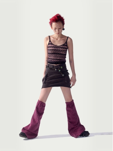 Gray mini cargo skirt