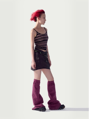 Gray mini cargo skirt