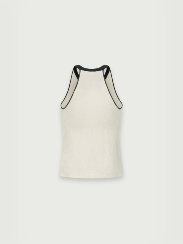 Beige gray basic tank top