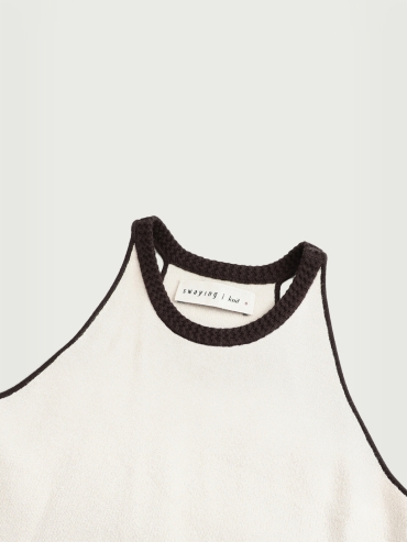 Beige gray basic tank top