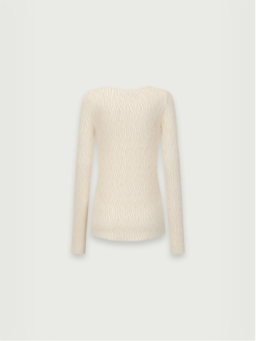 Cream bubble yarn classic knit top