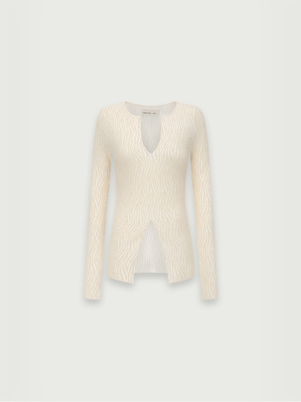Cream bubble yarn classic knit top
