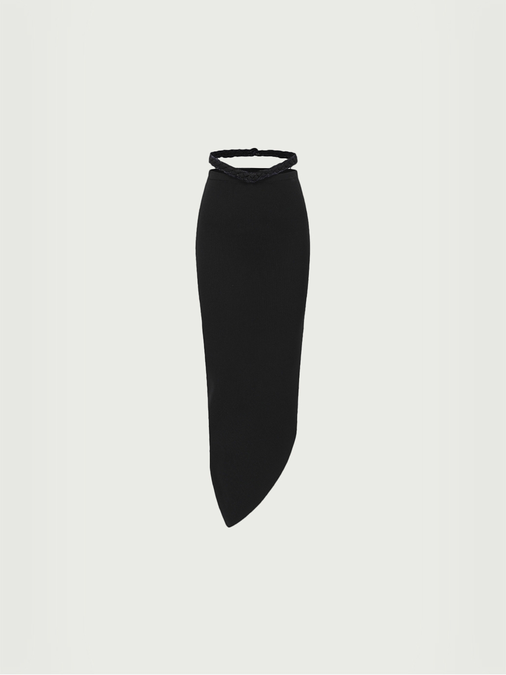 Black crochet waist cutouts skirt