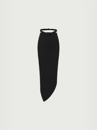 Black crochet waist cutouts skirt