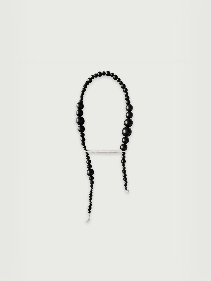Ebony Beading With A Sprout Clip Necklace